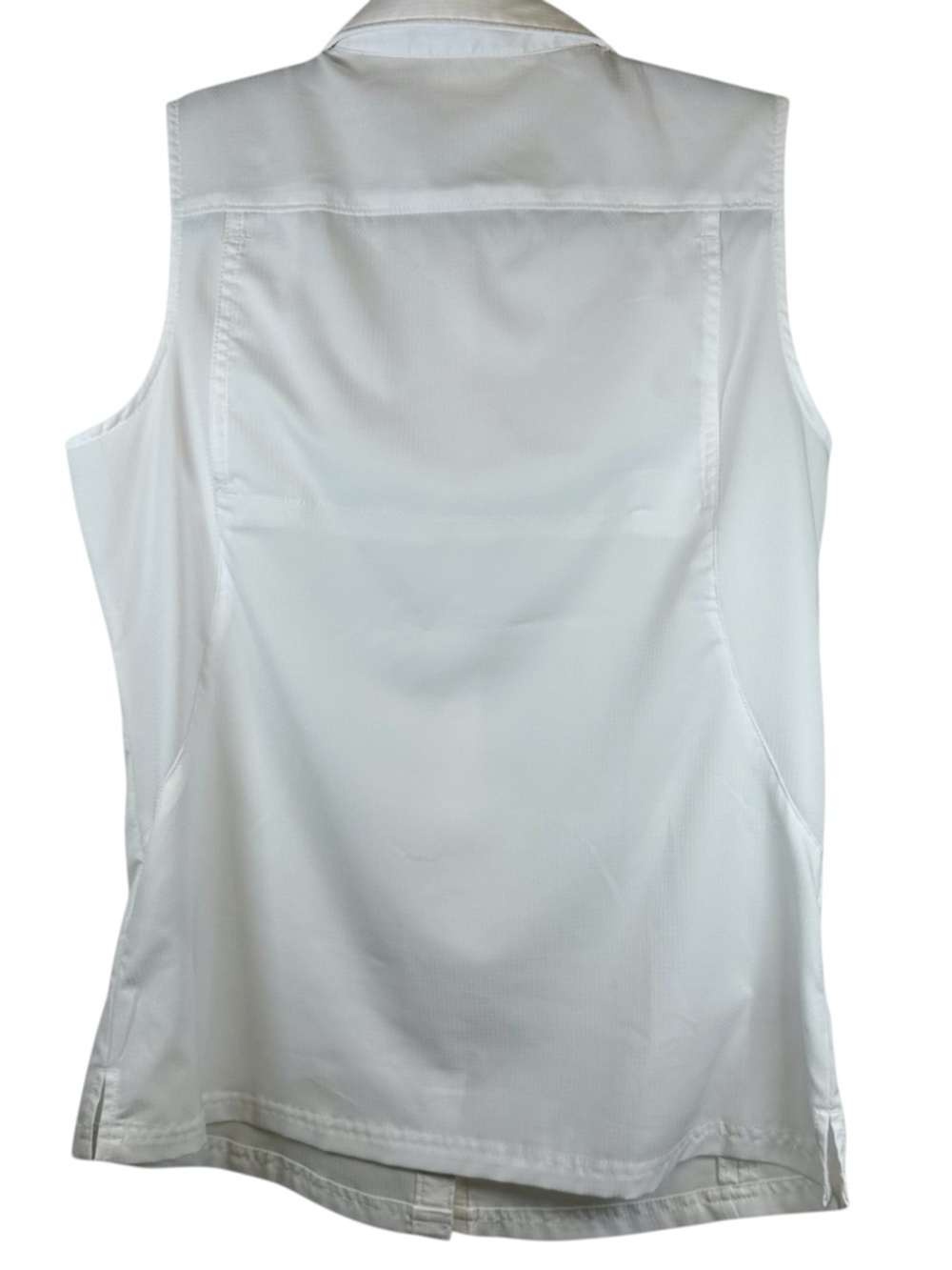 Columbia Omni-Shade Kestrel Trail Lite White Sleeveless Button Down Shirt M NWOT - Picture 3 of 12